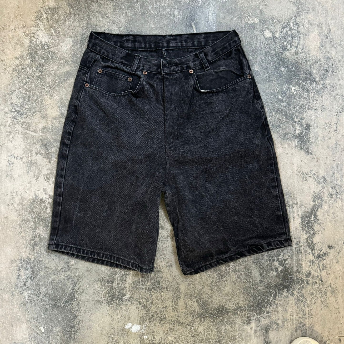 Black Denim Jorts (W32)